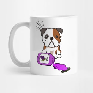 Naughty Bulldog Spills a jar of grape jam! Mug